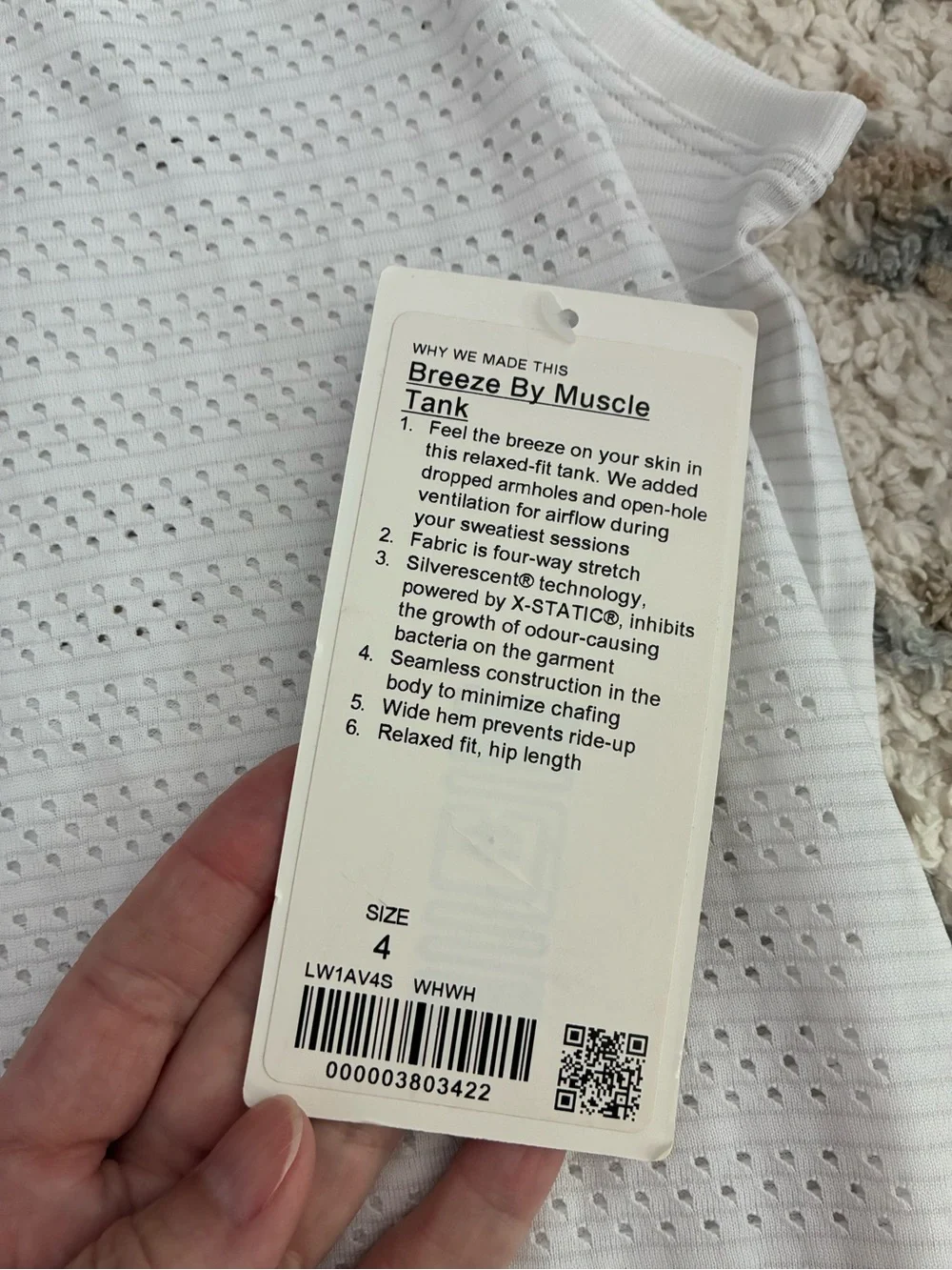 lululemon athletica White Perforated Tank Top